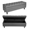 PU Leather Bedroom Storage Bench with Rubber Wood Legs and Soft-Close Lid